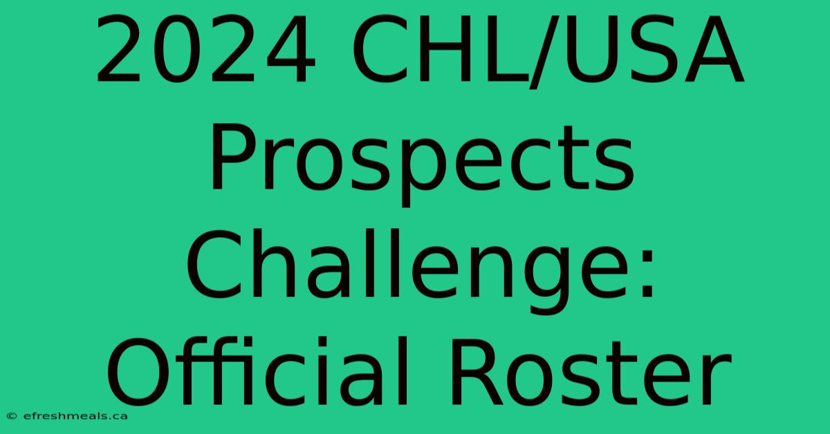 2024 CHL/USA Prospects Challenge: Official Roster