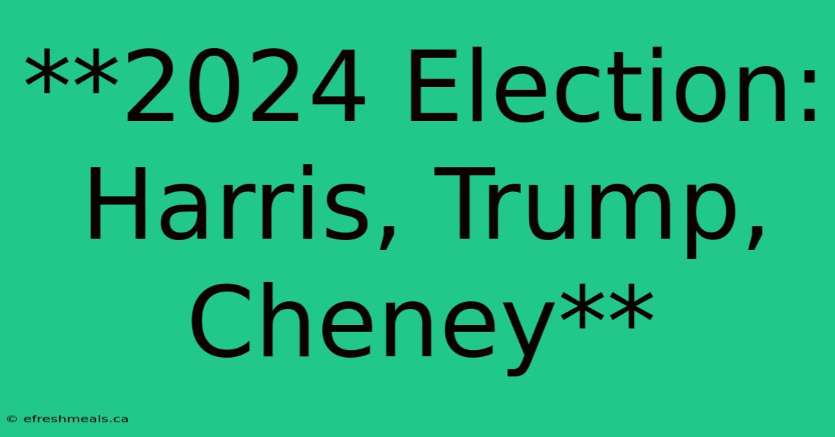 **2024 Election: Harris, Trump, Cheney** 