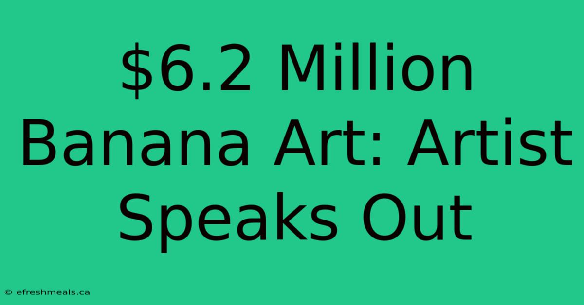 $6.2 Million Banana Art: Artist Speaks Out