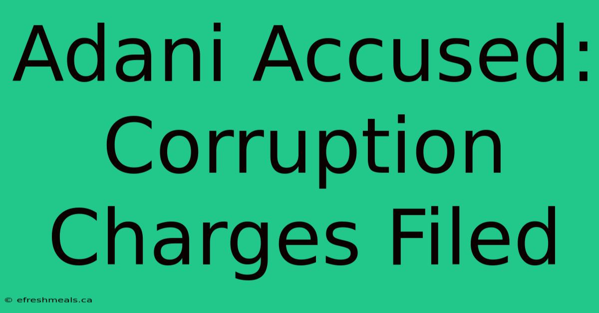 Adani Accused: Corruption Charges Filed