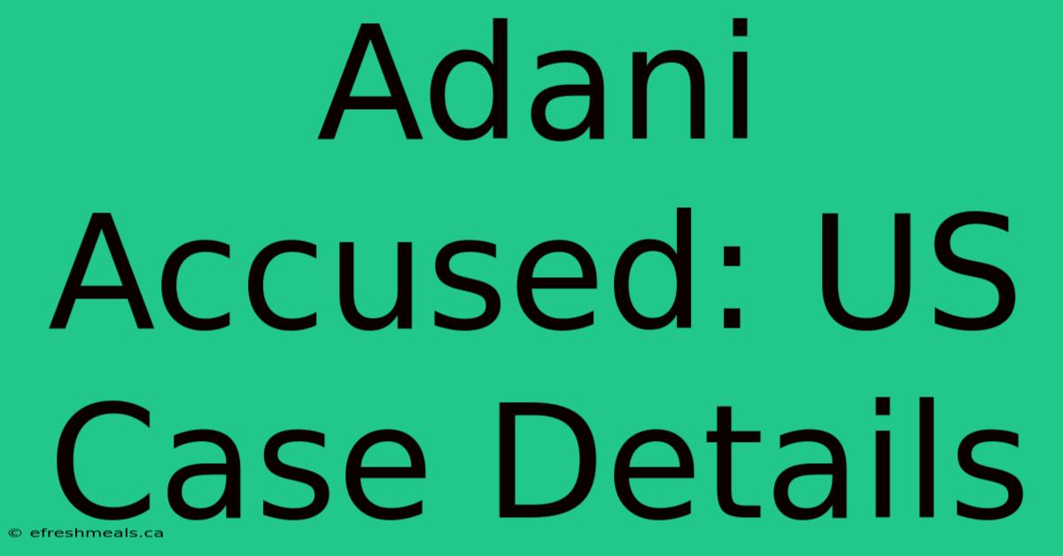 Adani Accused: US Case Details