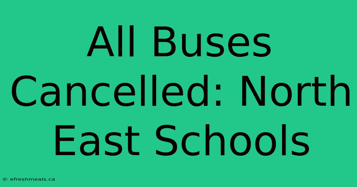 All Buses Cancelled: North East Schools