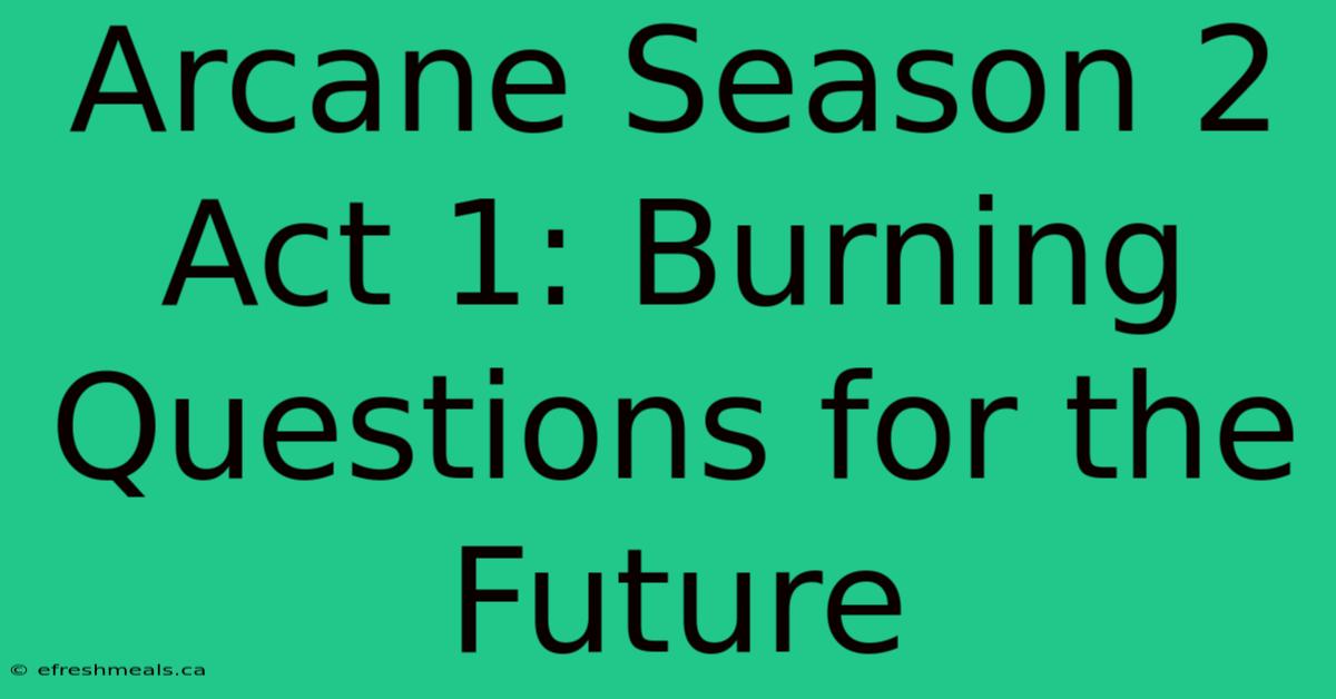 Arcane Season 2 Act 1: Burning Questions For The Future