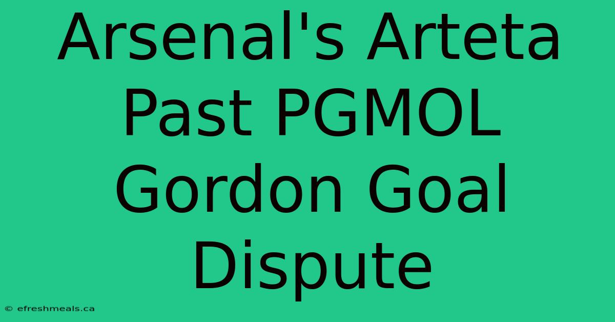 Arsenal's Arteta Past PGMOL Gordon Goal Dispute 