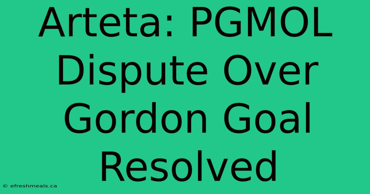 Arteta: PGMOL Dispute Over Gordon Goal Resolved