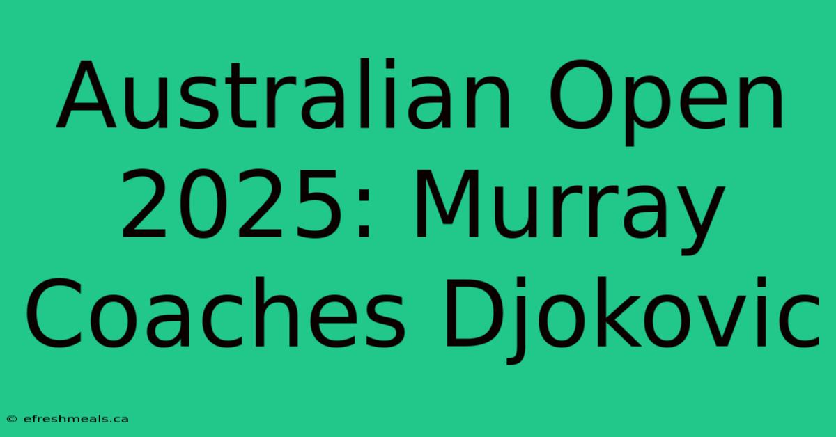 Australian Open 2025: Murray Coaches Djokovic