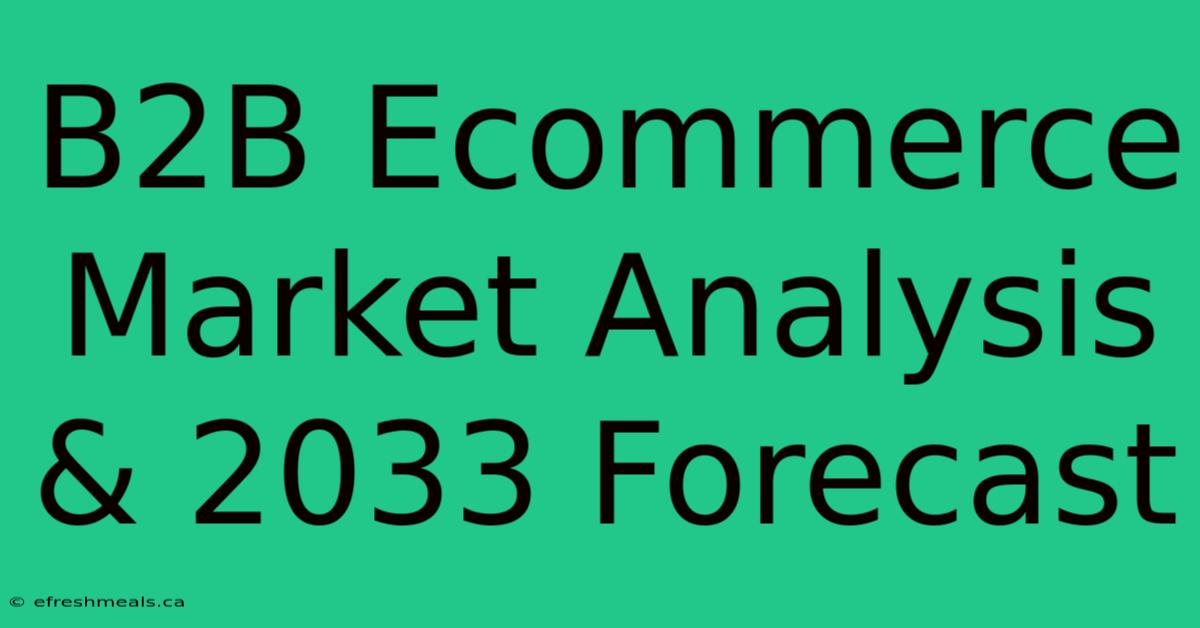 B2B Ecommerce Market Analysis & 2033 Forecast