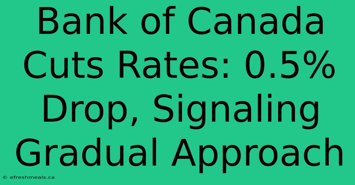 Bank Of Canada Cuts Rates: 0.5% Drop, Signaling Gradual Approach