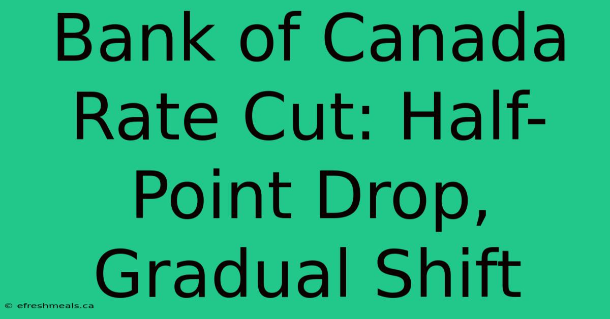 Bank Of Canada Rate Cut: Half-Point Drop, Gradual Shift