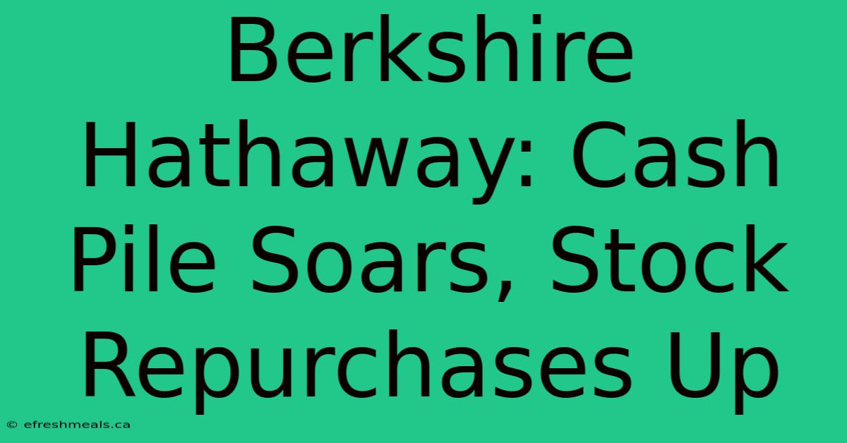 Berkshire Hathaway: Cash Pile Soars, Stock Repurchases Up