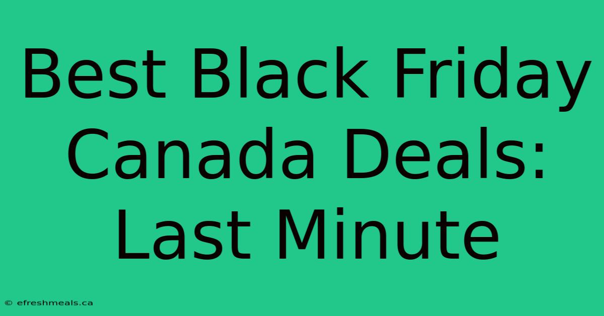 Best Black Friday Canada Deals: Last Minute