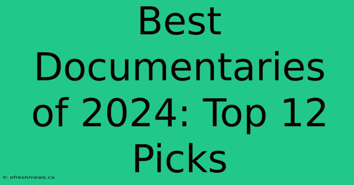 Best Documentaries Of 2024: Top 12 Picks