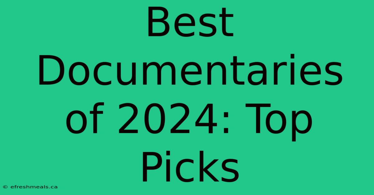 Best Documentaries Of 2024: Top Picks