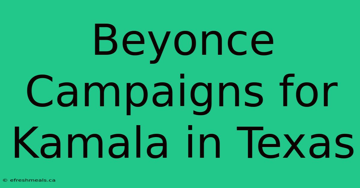 Beyonce Campaigns For Kamala In Texas