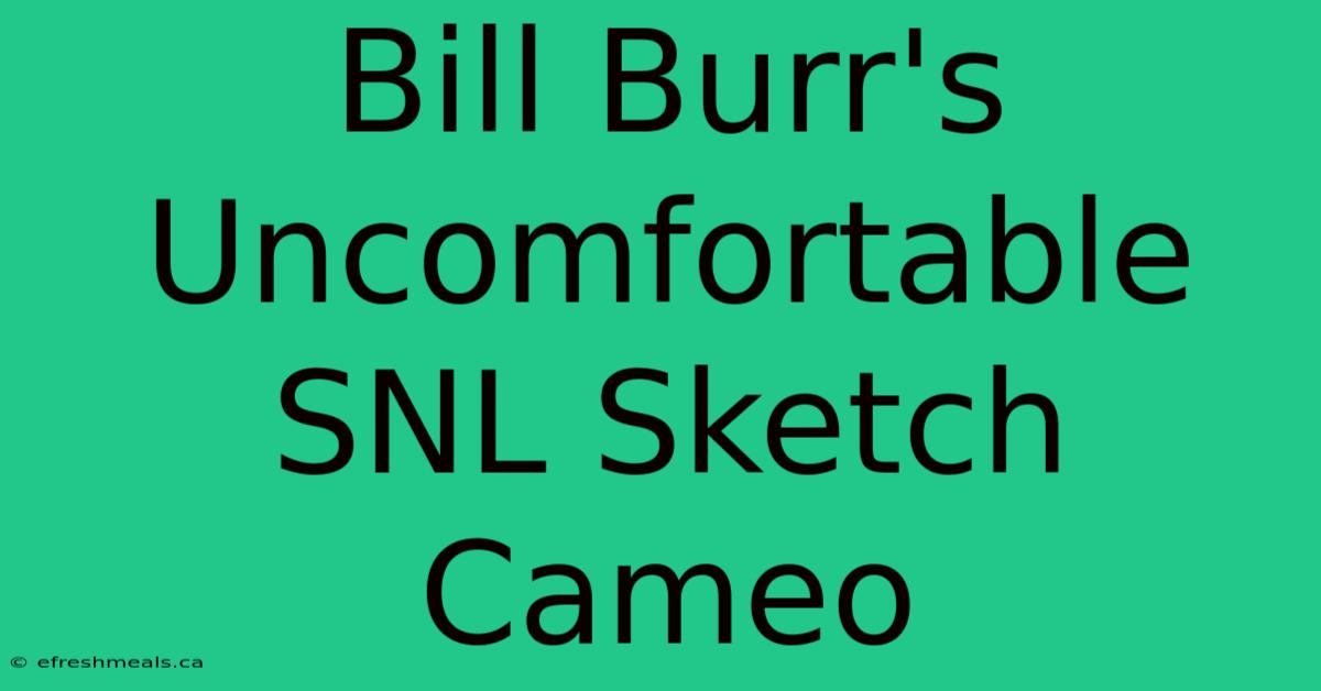 Bill Burr's Uncomfortable SNL Sketch Cameo 