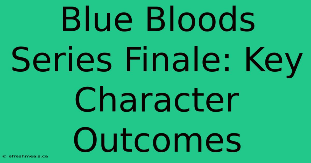 Blue Bloods Series Finale: Key Character Outcomes