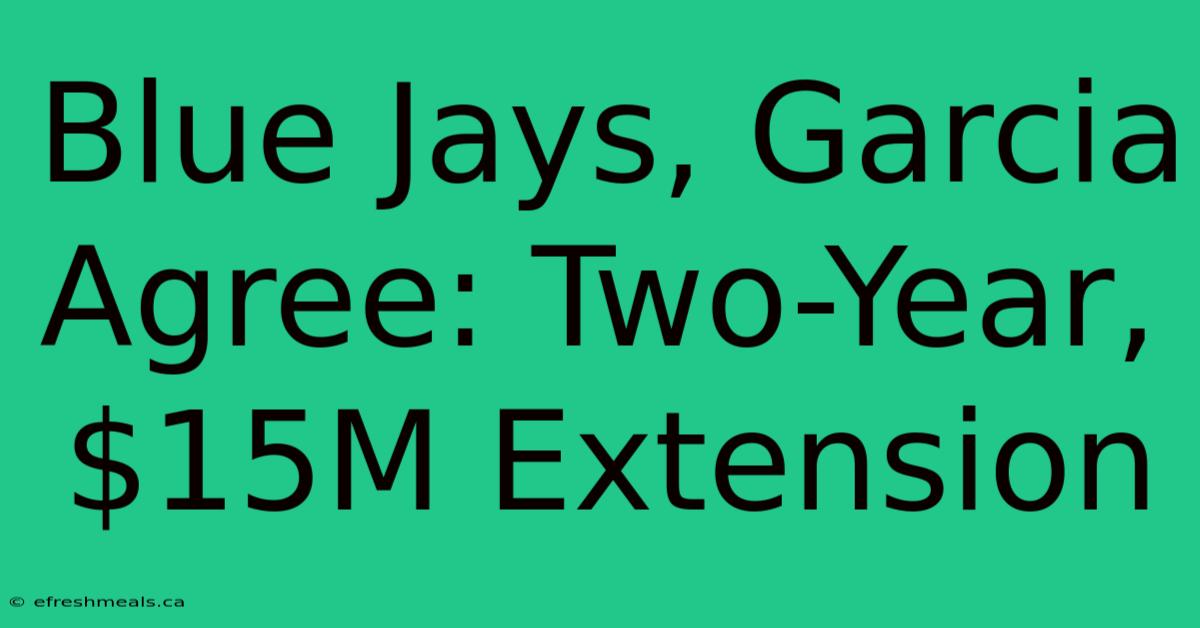 Blue Jays, Garcia Agree: Two-Year, $15M Extension