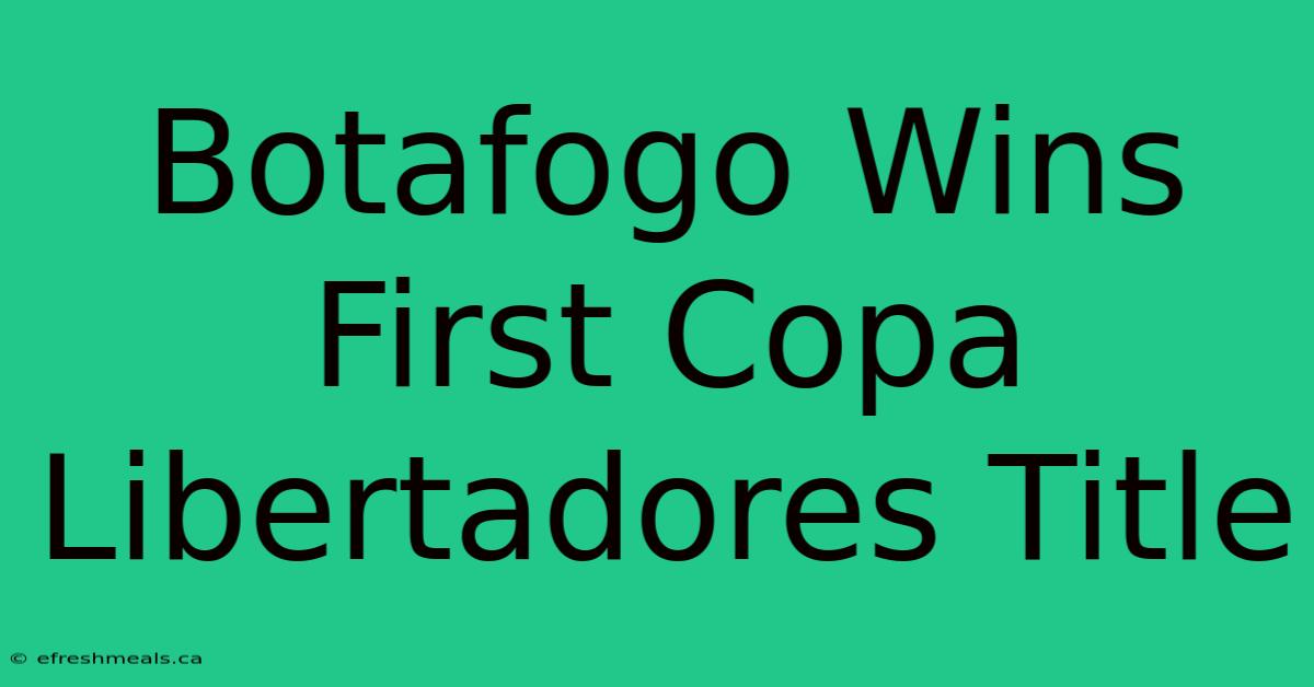 Botafogo Wins First Copa Libertadores Title