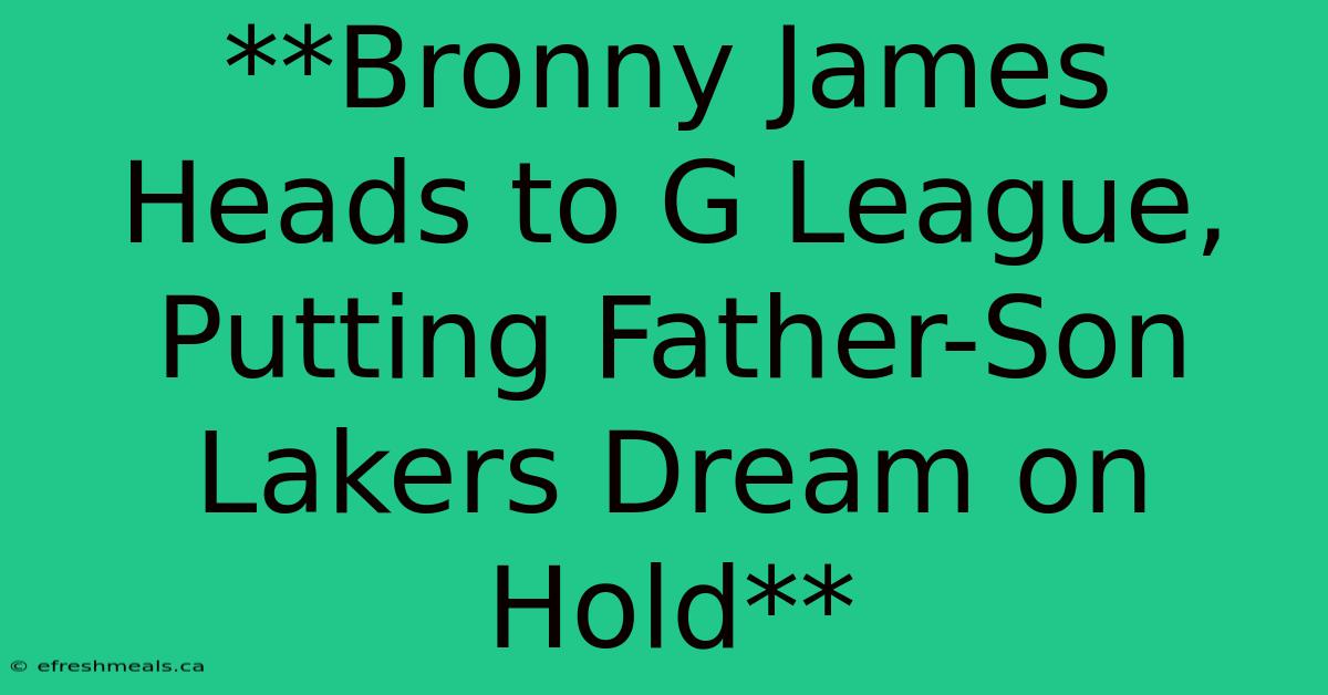 **Bronny James Heads To G League, Putting Father-Son Lakers Dream On Hold**