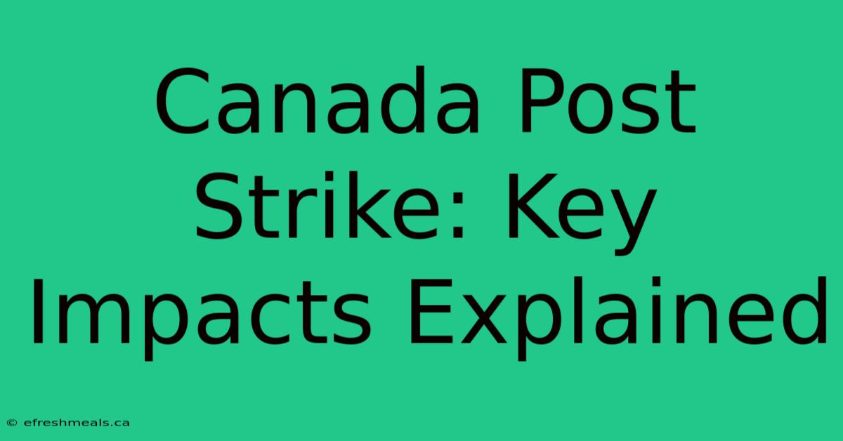 Canada Post Strike: Key Impacts Explained