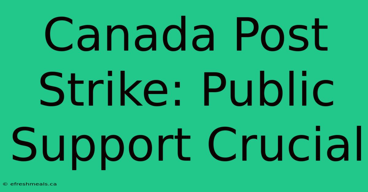 Canada Post Strike: Public Support Crucial