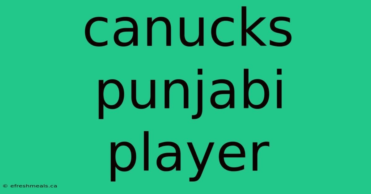 Canucks Punjabi Player