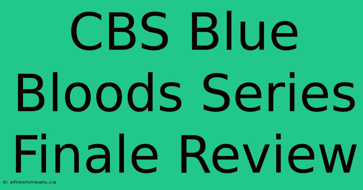 CBS Blue Bloods Series Finale Review