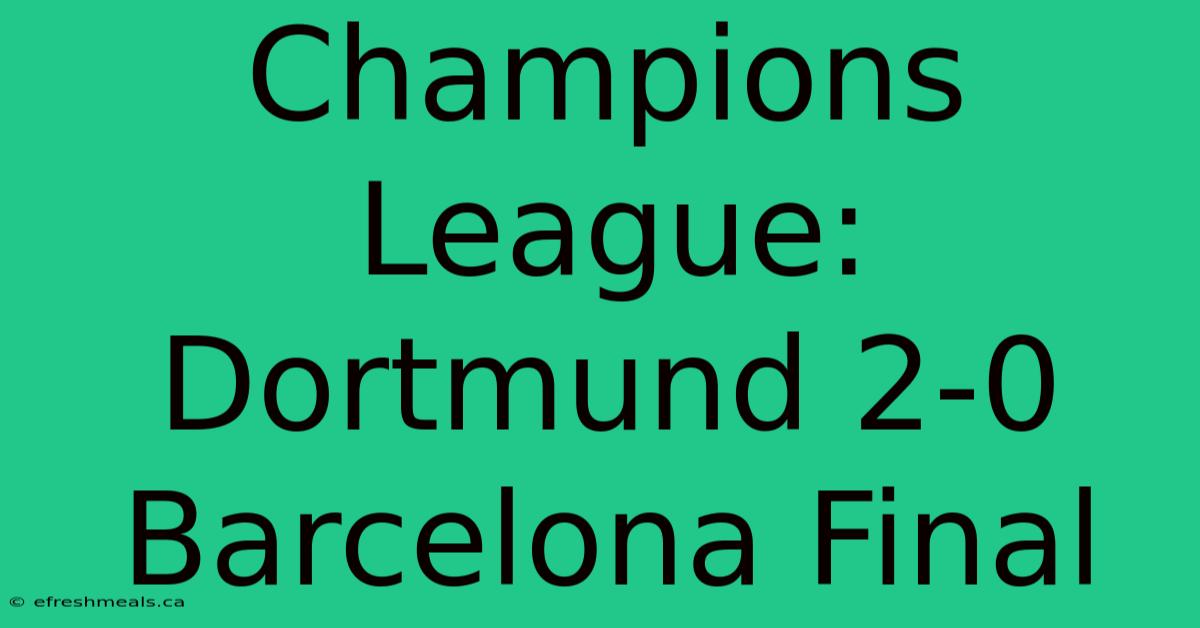 Champions League: Dortmund 2-0 Barcelona Final