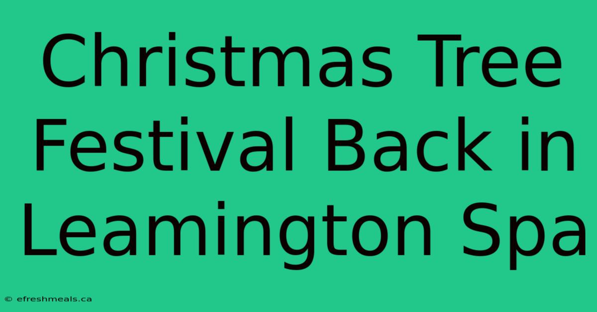 Christmas Tree Festival Back In Leamington Spa