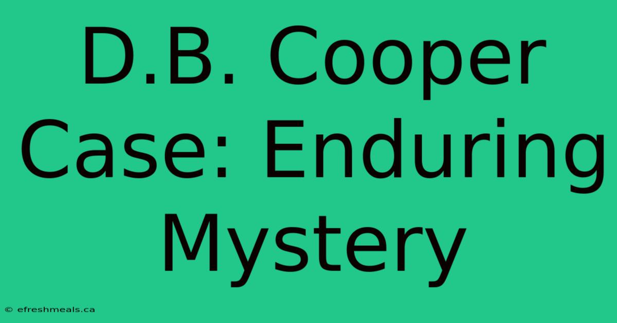 D.B. Cooper Case: Enduring Mystery