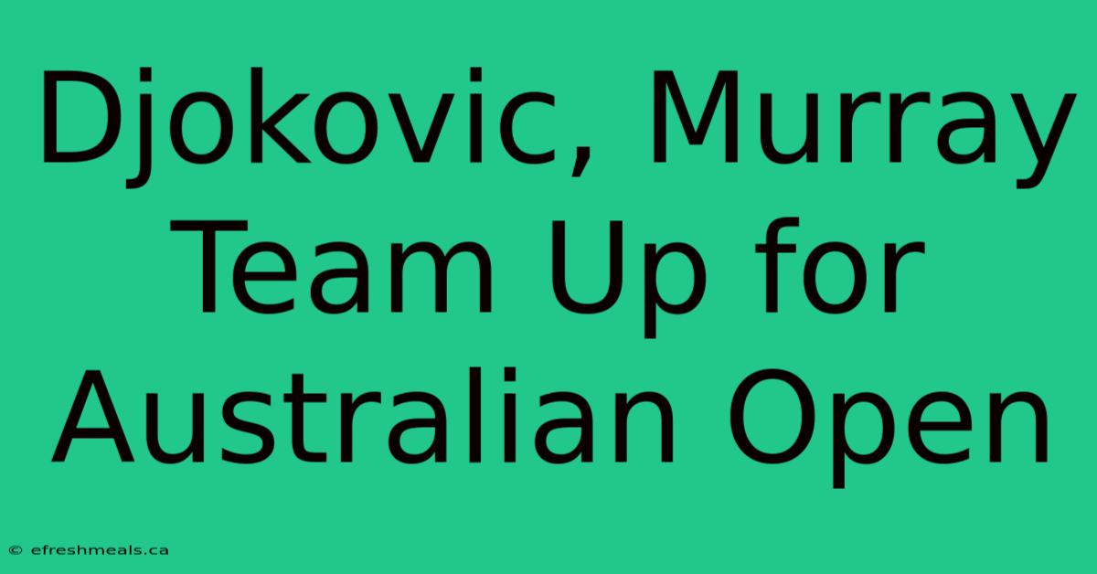 Djokovic, Murray Team Up For Australian Open