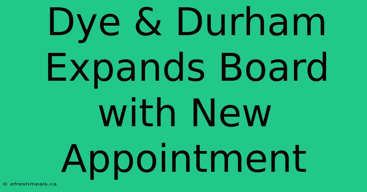 Dye & Durham Expands Board With New Appointment