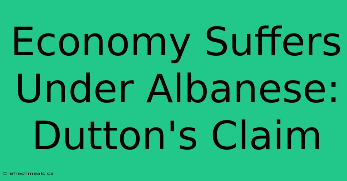 Economy Suffers Under Albanese: Dutton's Claim