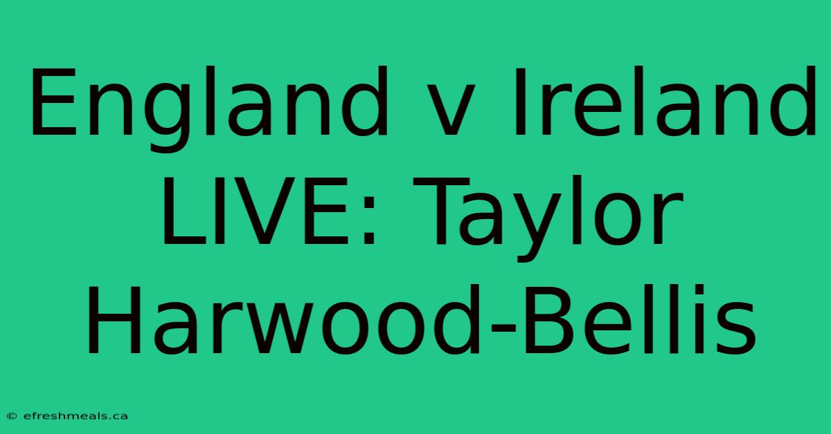 England V Ireland LIVE: Taylor Harwood-Bellis