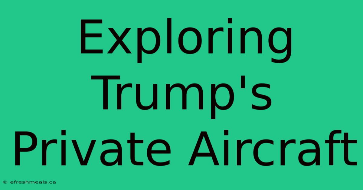 Exploring Trump's Private Aircraft