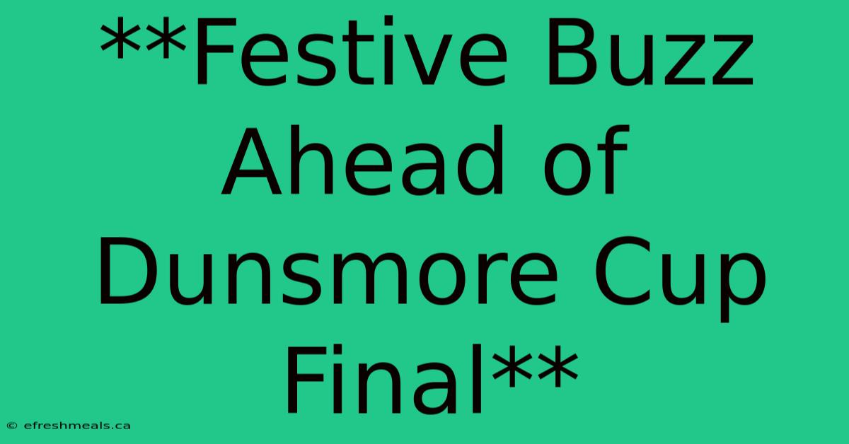 **Festive Buzz Ahead Of Dunsmore Cup Final**