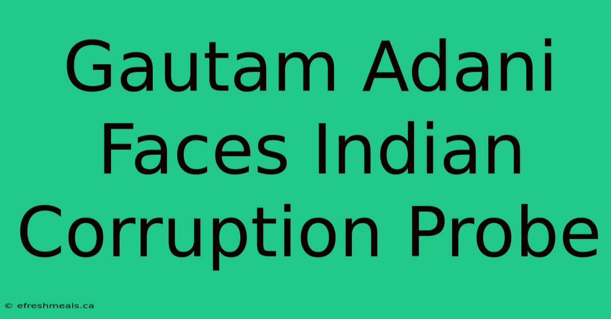 Gautam Adani Faces Indian Corruption Probe