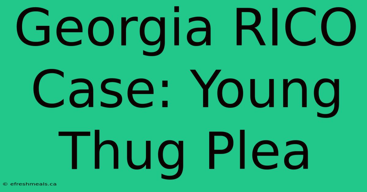 Georgia RICO Case: Young Thug Plea