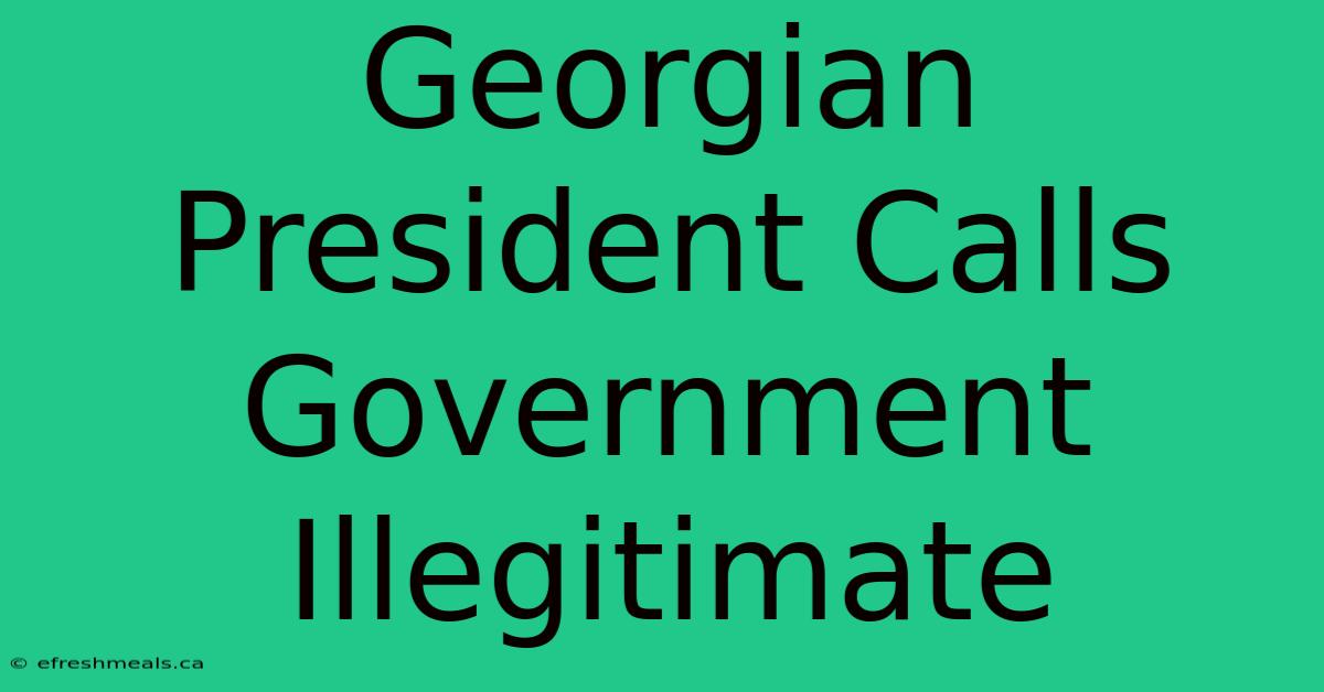 Georgian President Calls Government Illegitimate