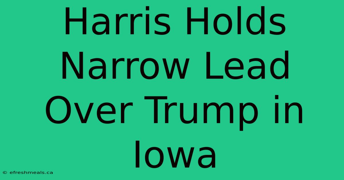 Harris Holds Narrow Lead Over Trump In Iowa