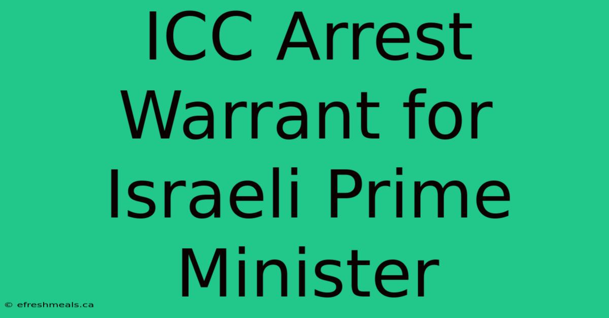 ICC Arrest Warrant For Israeli Prime Minister