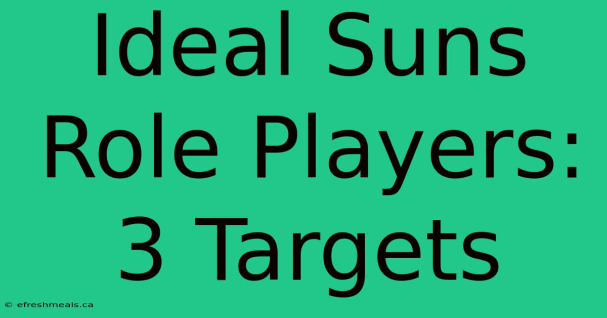 Ideal Suns Role Players: 3 Targets