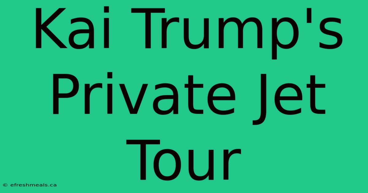 Kai Trump's Private Jet Tour