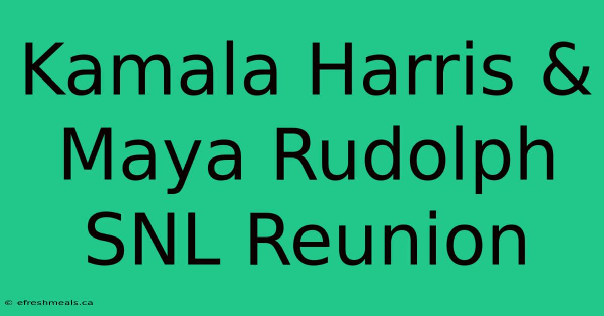 Kamala Harris & Maya Rudolph SNL Reunion