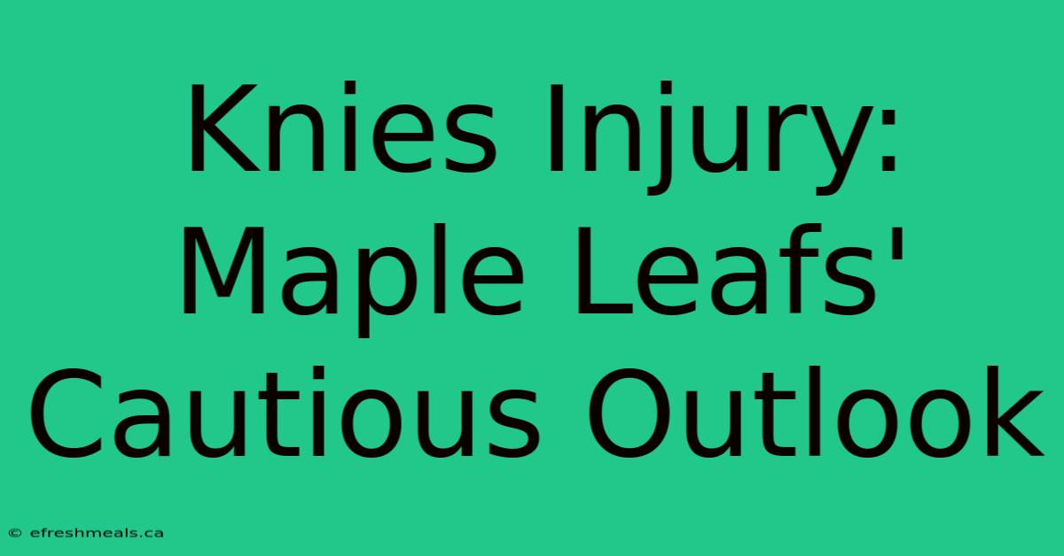 Knies Injury: Maple Leafs' Cautious Outlook