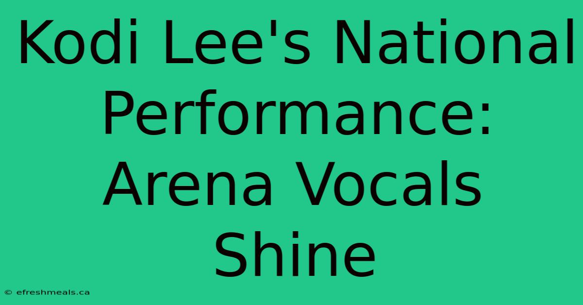 Kodi Lee's National Performance: Arena Vocals Shine