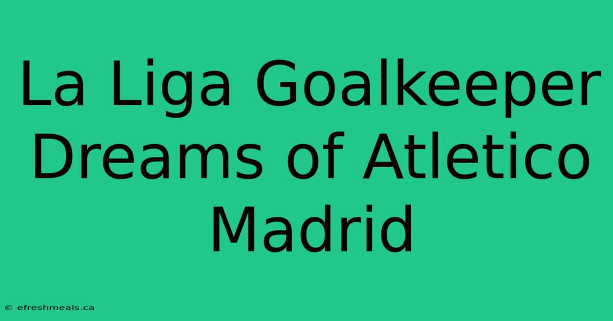 La Liga Goalkeeper Dreams Of Atletico Madrid