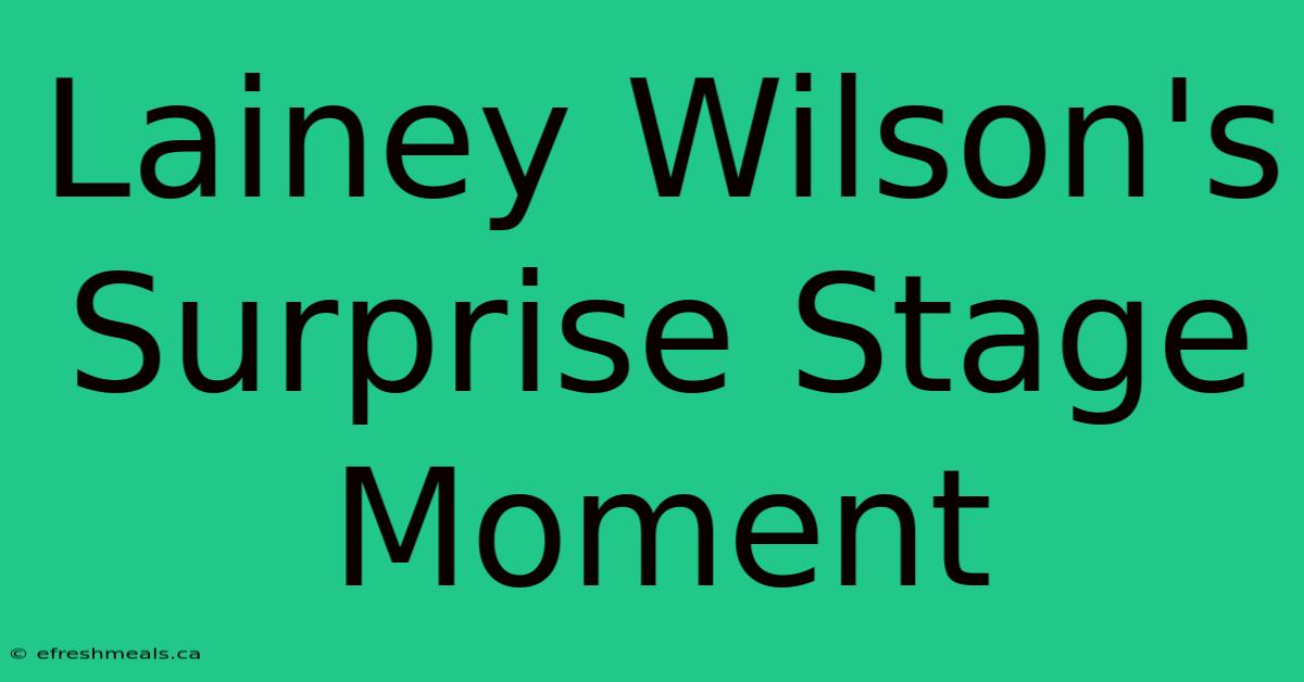 Lainey Wilson's Surprise Stage Moment