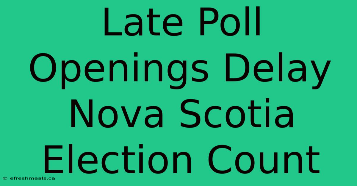 Late Poll Openings Delay Nova Scotia Election Count