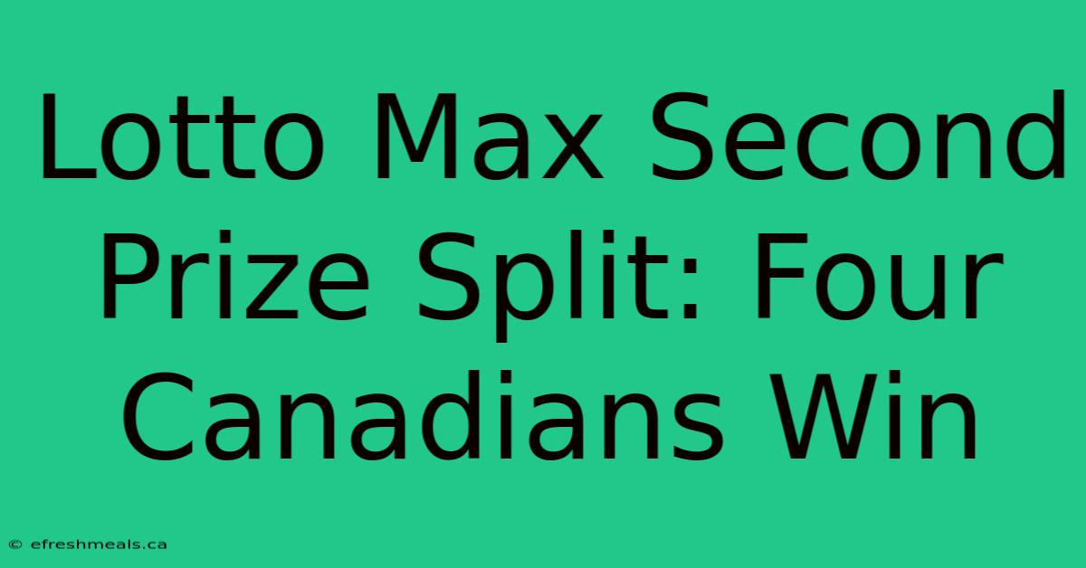 Lotto Max Second Prize Split: Four Canadians Win